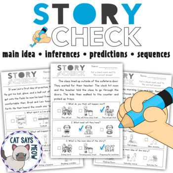 Preview of Story Check: NO PREP Main Idea, Predicting, etc. with Picture Choices