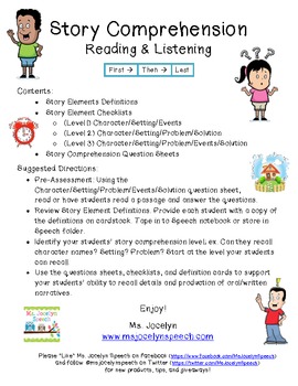 Preview of Story Comprehension: Reading & Listening