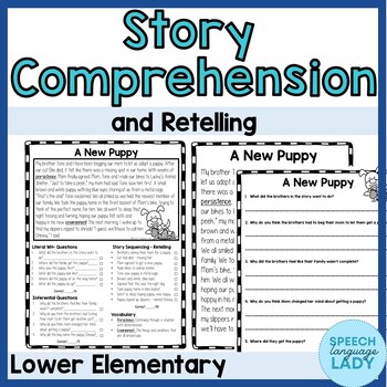 Preview of Story Comprehension with Literal and Inferential Questions and Passage Retell