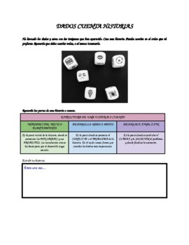 Preview of Story Cubes Spanish Writing/ Dados Cuenta Historias escritura(Distance Learning)