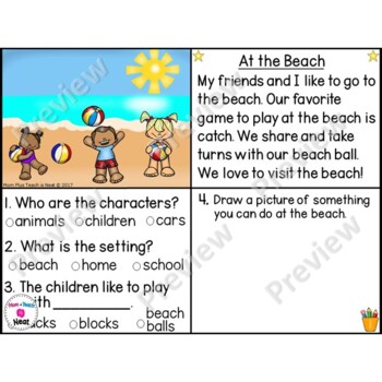Kindergarten Story Element Worksheets-Set 3 by Mom Plus Teach is Neat