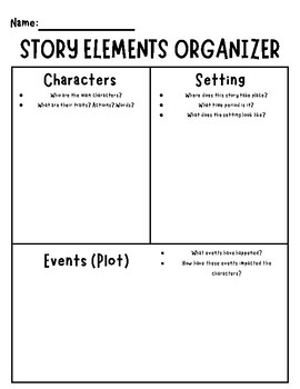 Preview of Story Element Organizer