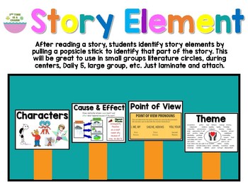 Story Element Popsicle Sticks by Third Time Is A Charm | TPT