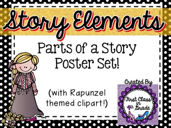 Story Element Posters (Black Polka Dot) by Teach Like A Pineapple