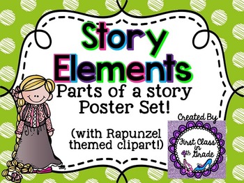 Story Element Posters (Colored Polka Dot) by Teach Like A Pineapple