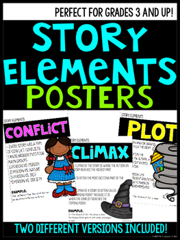 Story Element Posters- With Examples! by Light Up Learning Labs | TpT