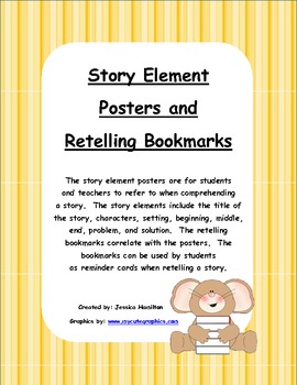 Preview of Story Element Posters and Retelling Bookmarks