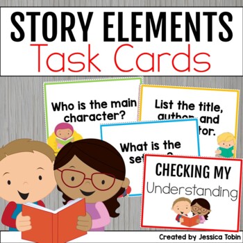 Preview of Story Elements Task Cards - Free Reading Comprehension Activities