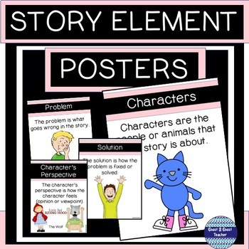 Story Elements 12 Colored Posters by Coast 2 Coast Teacher | TPT