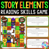 Story Elements Reading Passages Task Cards Game Activity E