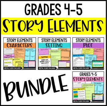 Preview of 4th and 5th Grade Story Elements BUNDLE with Digital Versions