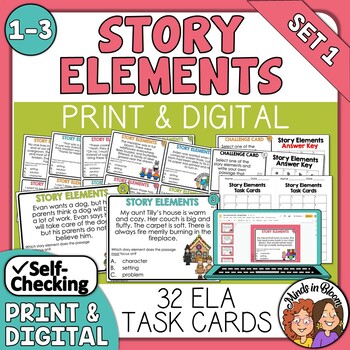 Story Elements Task Cards (Primary) by Rachel Lynette | TpT