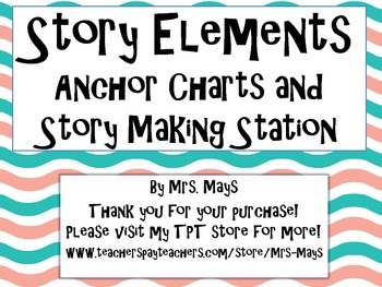 story elements anchor chart blank sheet