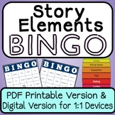 Plot and Story Elements Game BINGO Printable and Digital V