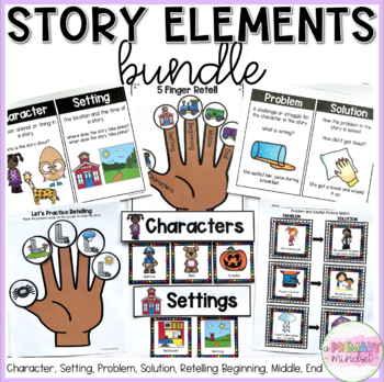Preview of Story Elements BUNDLE | Character, Setting, Problem, Solution, Retell