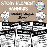 Story Elements Banners with Cowboy Theme ~Black & White~ F