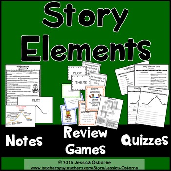 Preview of Story Elements Basics: Notes, Games, Quizzes
