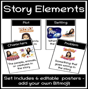 Story Elements - Bitmoji *EDITABLE VERSION* | TPT