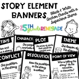 Story Elements Black and White Banners with a Superhero Th