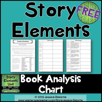 Preview of Story Elements Book Analysis (FREE)