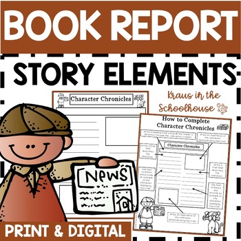 Preview of Story Elements Book Report | Easel Activity Distance Learning