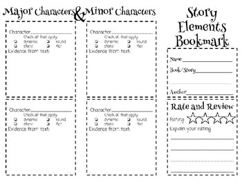 Story Elements Bookmark by Aimee Buckland | TPT