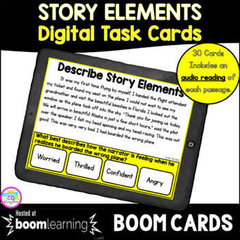Preview of Story Elements Boom Cards ™ 4th & 5th Grade - Distance Learning Task Cards