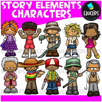 Preview of Story Elements Characters Clip Art Set {Educlips Clipart}