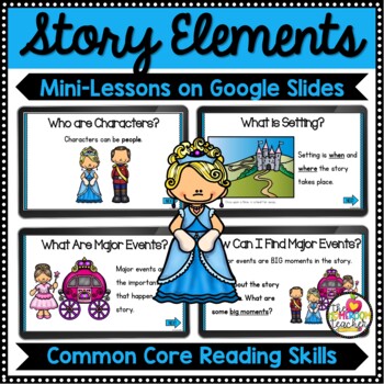 Preview of Story Elements Characters Setting Plot Lessons Digital Google Slides