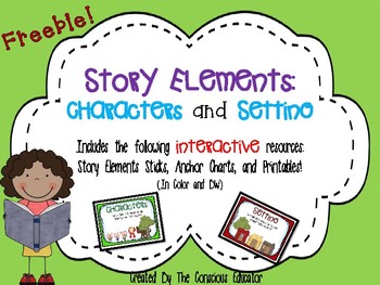 Preview of Story Elements- Characters and Setting Freebie!
