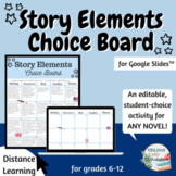 Story Elements Choice Board - FOR ANY NOVEL (Google Slides™)