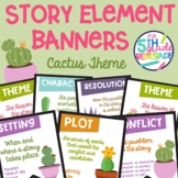 Story Elements Colored Banners Posters with a Cactus Succu