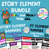 Story Elements Colored and Black & White Banners with Frie