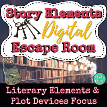 Preview of Story Elements Digital ELA Escape Game with Plot, Setting, Characters, & More