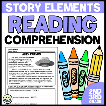 Story Elements Fiction Reading Passages by Happy Educating | TPT