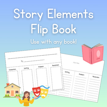 Story Elements Flip Book, Characters Setting Problem Resolution | TPT