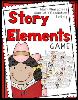 Preview of Story Elements Game: 30 Story Cards, Anchor Chart, Game Board, Answer Key