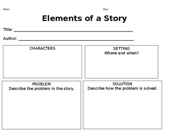 Story Elements Graphic Organizer by Grace O'Brien | TpT