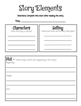 Story Elements Graphic Organizer by Teaching Tidwell | TPT