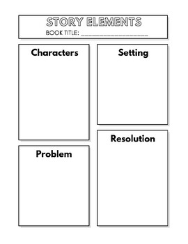 Story Elements Graphic Organizer by Virtual Kinder Mama | TPT