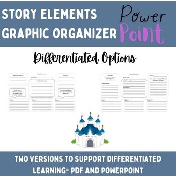 Preview of Story Elements Graphic Organizer (Differentiated Options)