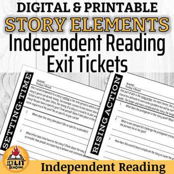 Preview of Story Elements Independent Reading Exit Tickets: Printable & Digital