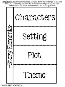 Story Elements Interactive Notebook by Joy in the Journey by Jessica Lawler