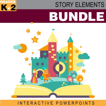 Preview of Story Elements Interactive PowerPoints w/ Worksheets Bundle