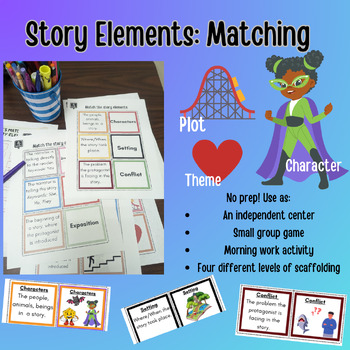 Preview of Story Elements Matching - Easy Prep!