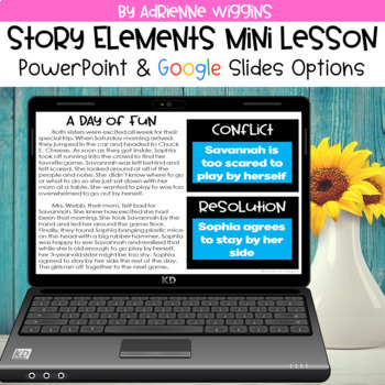 Preview of Story Elements Mini Lesson (PPT & Google Classroom) Distance Learning