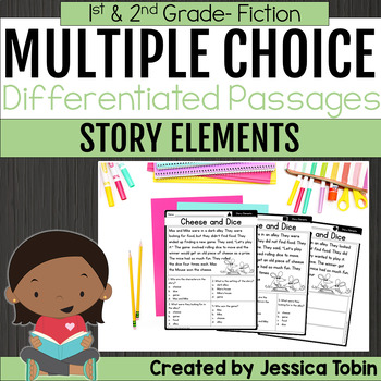 Preview of Story Elements Multiple Choice Passages - 1st and 2nd Grade RL.1.3 RL.2.3