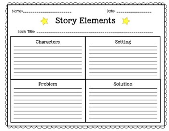 Story Elements Organizer by Shining in Second | TPT