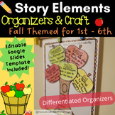 Story Elements Organizers & Fall Themed Crafts EDITABLE Go