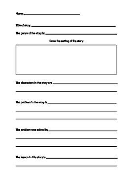 Story Elements Paper by Amanda Ingerson | TPT